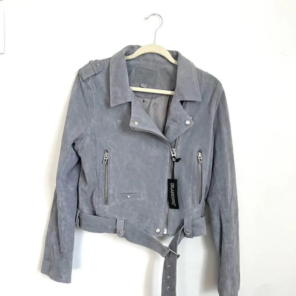 NWT BLANKNYC Suede Moto Jacket in grey - Picture 10 of 14